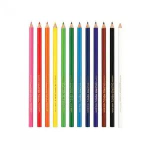 문화연필 목색연필 단색 흰색 타(12개입) 채색연필 디자인도구