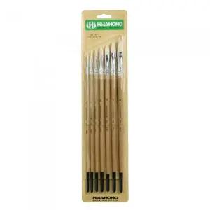 [셀러에이드]화홍 유화붓 804 7본조세트 평붓 / 2.4.6.8.10.12.14 개(1개입) 유화붓세척