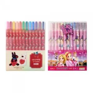 [셀러에이드]동아 샤프식색연필 12색 돌돌이 여아용 캐릭터랜덤 개(1개입)