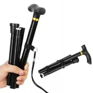 이거찜 4단 접이식 지팡이 휴대용 노인 보행보조 등산 미끄럼방지 손잡이 부모님 선물