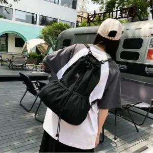 남녀공용 복조리스타일 스포티 나일론 백팩 보조가방 WED30E9