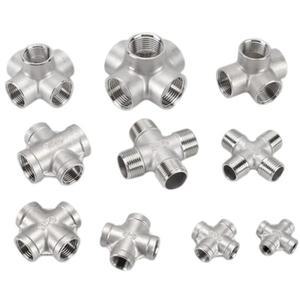 304 스테인레스 스틸 4 방향 조인트 18 14 38 12 34 내부 및 외부 스레드 수도관 5 피팅