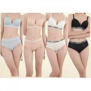 [매장정품] 원더브라 스포츠 아웃밴드 노와이어 브라팬티 4세트 WBW4M22232425A_T 2520480