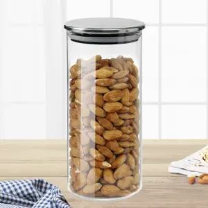 2p세트 밀폐용기 내열유리 보관 파스타통 원형병 잡곡 진공캐니스터 밀폐 파스타 유리 과일청 잼병 공병