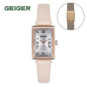 가이거(GEIGER) 여성 스퀘어 레더워치 GE8060RGPK