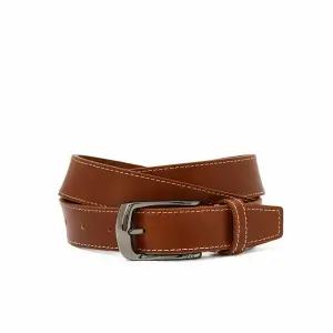 [닥스핸드백] DBBE6E152W3 브라운 음각로고 소가죽 벨트