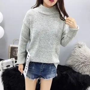 W06574 하이넥 목폴라 니트티 반목 폴라 터들 스웨터