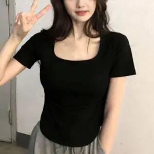 심플 데일리웨어 여성 소프트 유넥 레이어드 반팔티