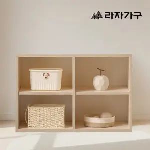 라자가구 베니 E0 키즈 800 오픈 4칸 수납 책장(원목발)