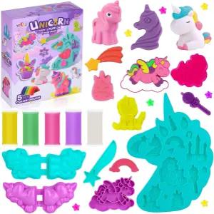 2-4세 를 위한 유니콘 플레이 도우 세트 클레이 몰드와 도구 예술 및 공예 플레이도우 액세서리가 포함된