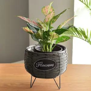 꽂꽂이바구니 덮개 미니 가리개 바구니 조화 바스켓 스탠드 커버 테라스