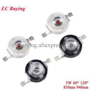5pcs 3W 적외선 IR  전원 LED 이미 터 CCTV 카메라 방출 튜브 다이오드 보안 블랙 850nm 940nm 60 120 학위