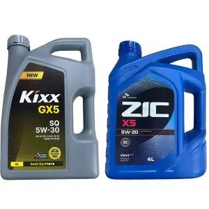 KIXX GX5 5W30 ZIC X5 5W20 SQ 4L 가솔린엔진오일