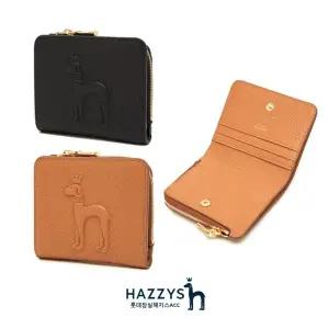 [롯데백화점]헤지스ACC [선물포장]HIWA3E251.252W2_블랙, 브라운 퍼피 엠보 라운드지퍼 반지갑