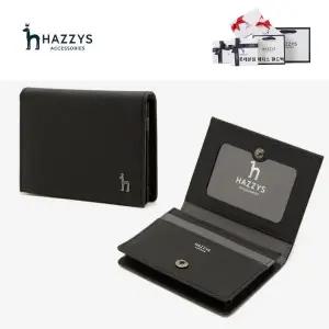 [롯데백화점]헤지스ACC [선물포장][BEST]블랙 가죽 라인배색 카드지갑 HJHO3F603BK