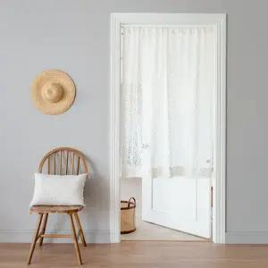 [텐바이텐]레트로 플라워 레이스 문 가리개 작은창커튼