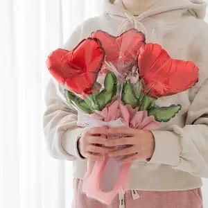 [문구티쳐] 민화 하트 꽃다발 풍선 / 풍선꽃 꽃다발 이벤트선물 입학 졸업 생일축하파티