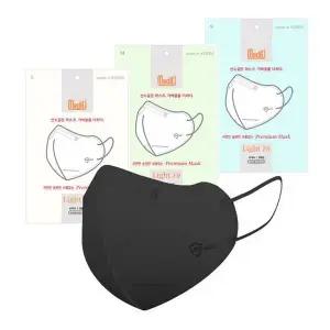 (국산100매)메디치 라이트핏 새부리형 kf94 블랙 마스크(5매입) 귀편한 숨편한 보풀없는  마스크
