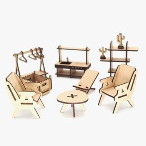 [모또퍼즐]모또나무 미니어처 가구 8종 세트 만들기 3D입체퍼즐