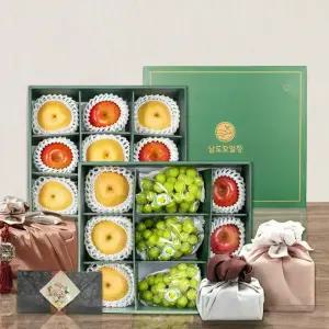 프리미엄 혼합 과일선물세트 샤인머스켓 사과 배 추석 명절 (황금보자기)