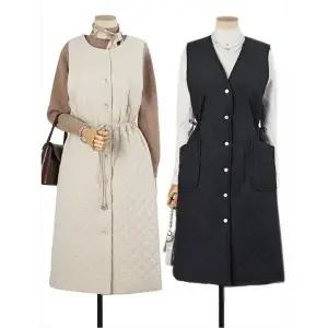 [하프클럽/]조엔 스트링 퀼팅 원피스