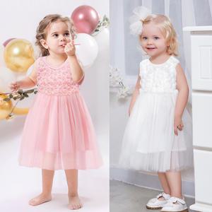 장미꽃 레이스 베이비 민소매 튜튜 원피스 아기옷 여아 돌 드레스 토들러 여름 외출복 정장