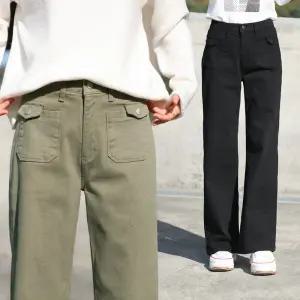 동대문스타일 앞포켓 스판 피치 보아 와이드 팬츠 국내 생산 여성 겨 울 통바지 FU338(기모)