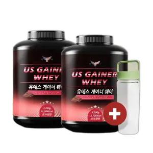 유에스게이너웨이 3.2kg 2통 게이너 프로틴 벌크업 살찌는보충제 탄수화물 연한코코아 곡물맛 총 6.4kg