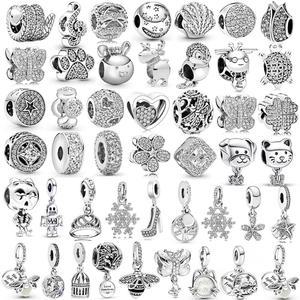 개고리 판도라에 대한 새로운 실버 Platedr 다이아몬드 펜던트 합금 로봇 매력 비즈 DIY 팔찌 목걸이 쥬얼리 액세서리 선물