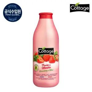 코티지 스트로베리 앤 민트 모이스처라이징 샤워 밀크 750ml +샘플증정(랜덤)