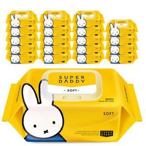 슈퍼대디 저자극 고품질 원단 소프트 워터 코팅 아기물티슈_캡형 100매 20팩