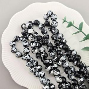 비즈톡 [J1-61-01]원석라운드 8/10/12/14mm 사방신 청룡 백호 주작 현무 은색 실버 4종 염주팔찌용 ,1줄