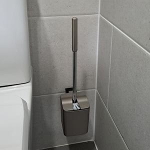 벽부착 사틴 화장실변기솔 무타공 벽고정 원형 사각형 스텐 변기청소솔