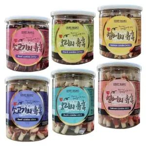 소고기 연어 오리의 유혹 져키 스틱 6종 콤보 간식 (WFGELAI)