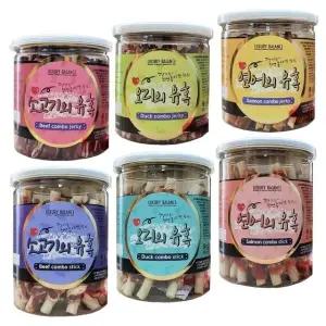 소고기 연어 오리의 유혹 져키 스틱 6종 콤보 간식 (WFGELAI)