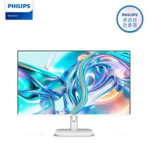 필립스 27E1N2100AW 120Hz 시력보호 4면 보더리스 스피커 화이트 무결점 사무용 듀얼 IPS 모니터