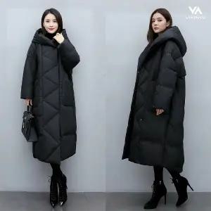 [비니브] 오로라 후드 롱 패딩