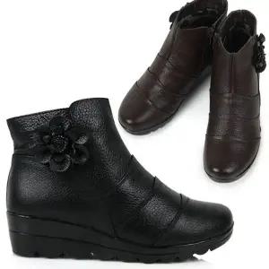 소가죽 방한 통굽 털부츠 여성 WFGSCH6