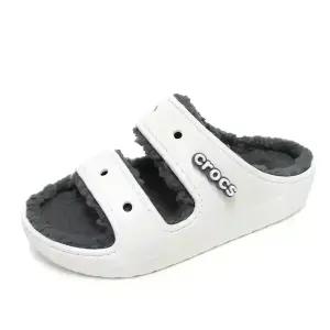 크록스 클래식 코지 샌들 퍼 보온 사무실 홈슬리퍼 화이트 207446-100