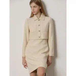 [하프클럽/]플란넬 포멀 버튼 포인트 원피스 (택가격368000원)