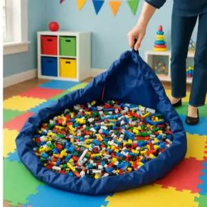 장난감 블록 정리 매트 정리함 놀이 수납 플레이 방수 매트 주머니
