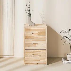 틈새 미니 침대 옆 협탁 삼나무 원목 서랍장 3단 400