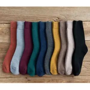 겨울 남자 여자 도톰한 융털 기모 양말 남성 여성 베이직 무지 5set