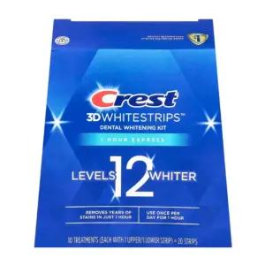 크레스트 3D 화이트 스트립스 치아미백 키트 1시간 익스프레스 레벨12
