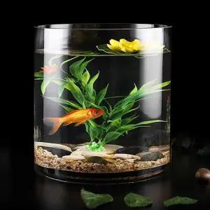 원형 어항 거실 수조 높이25 선물 투명 직경25 원통