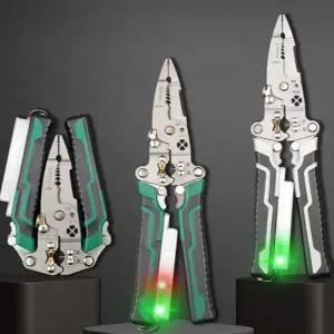 다용도 와이어 스트리퍼 휴대용 다기능 피복 접이식 전선 탈피기 작업 공구 플라이어 절단기 압착기 전기