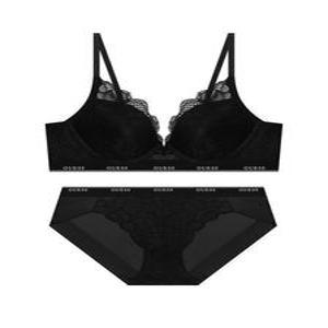 게스 guessunderwear 글램 레이스 노와이어 브라 팬티 세트 - 블랙