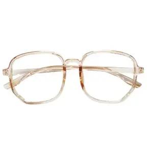 투명안경테 사각 패션 뿔테 투명 안경테 브라운