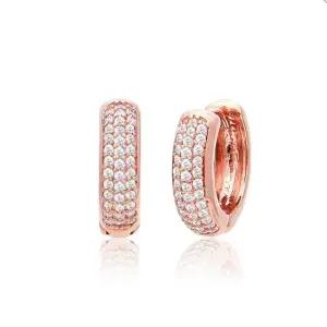 골드 귀걸이 로즈 트위스트 링 14K 큐빅 하 (WFJ5A4P)