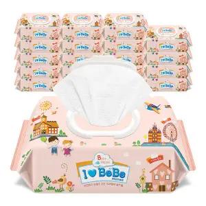 아기물티슈 엠보 피치 캡형X20팩 100매 434653